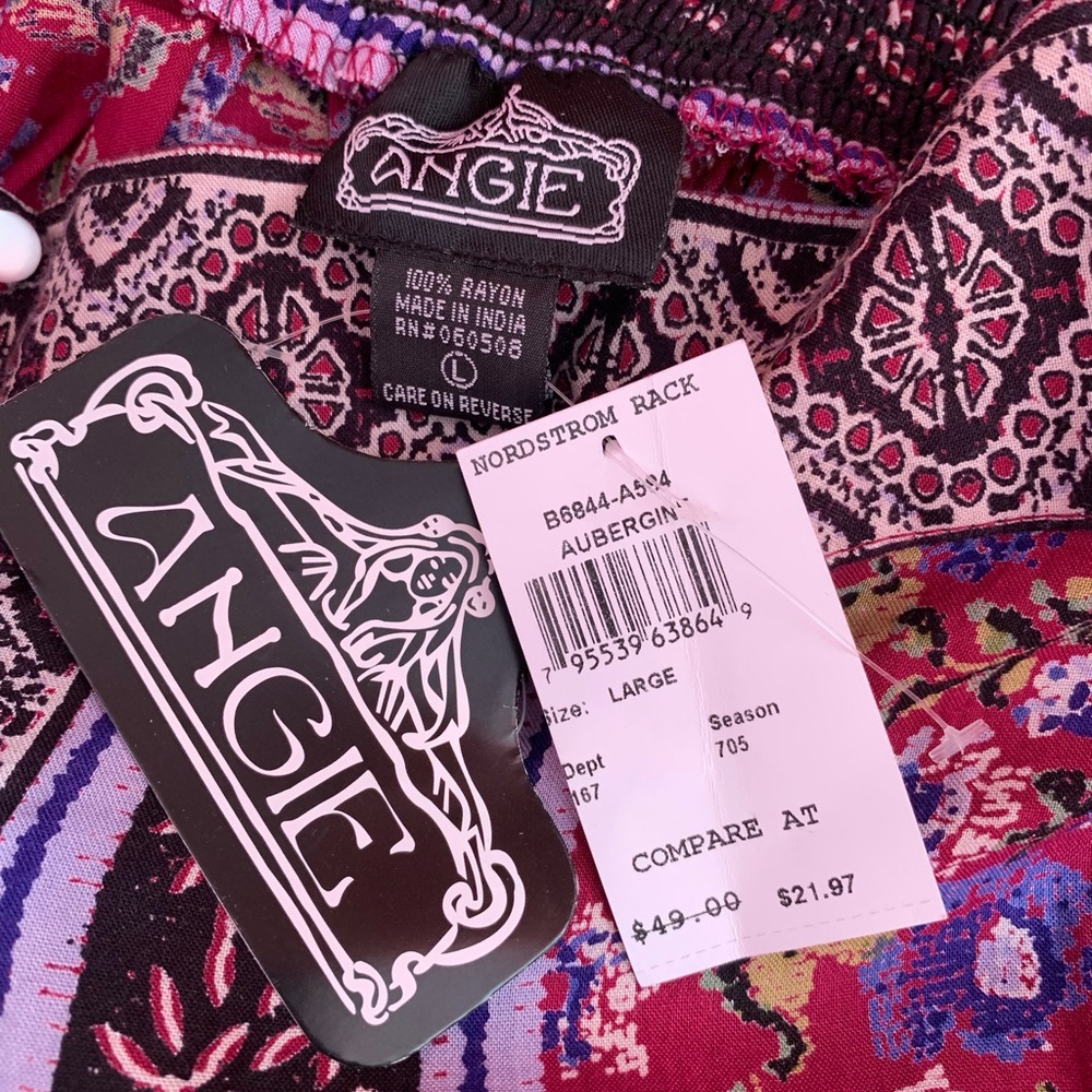Angie Magenta Floral High-Low Maxi Skirt - Picture 3 of 3